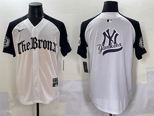 Men's New York Yankees Team Big Logo White/Black 'Gothic Legacy Edition' Vapor Premier Limited Stitched Baseball Jersey 001
